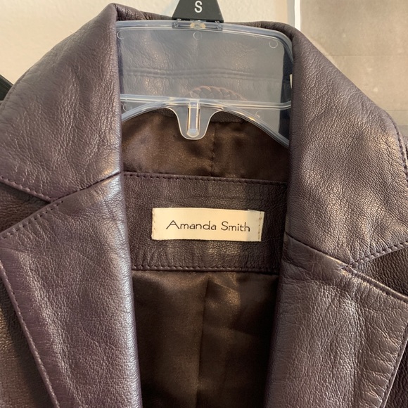 Dark purple leather jacket - Picture 3 of 3